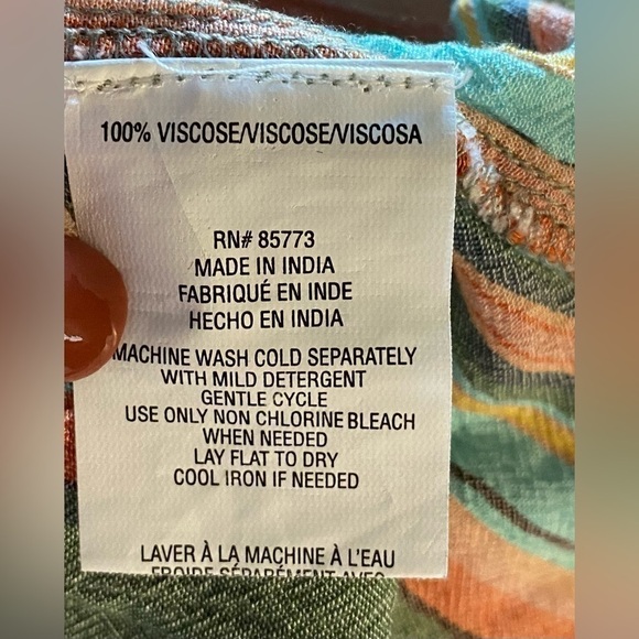 O'Neill Boho Striped Rosie Crop Top Long Sleeve Elastic Band Tie Front Medium - Picture 9 of 11